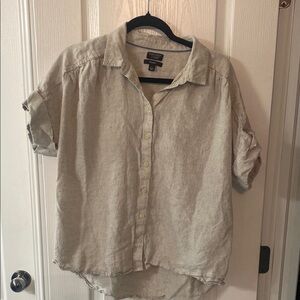 J Crew Casual Beige Button-Up Shirt